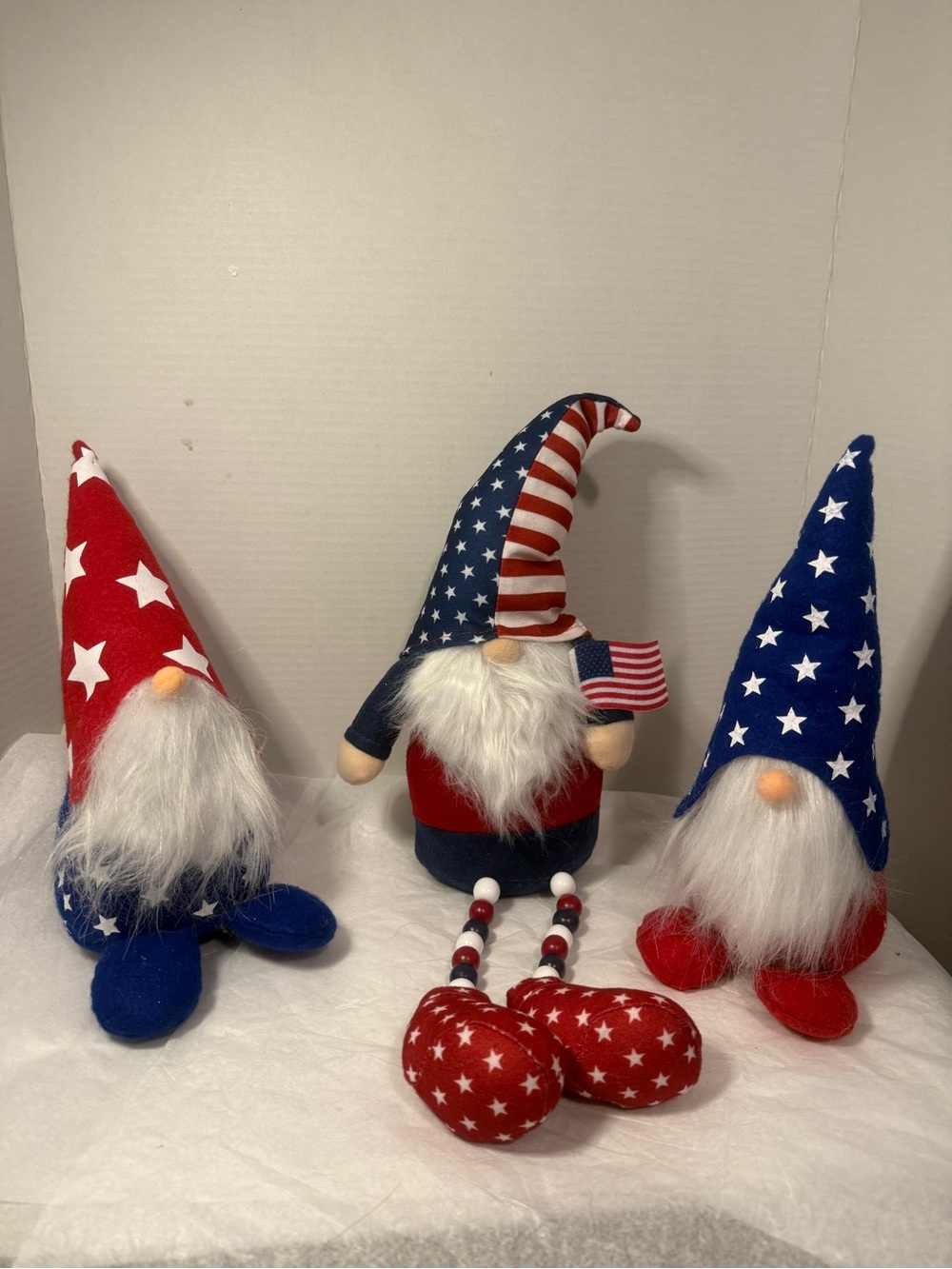 Patriotic Gnome Holiday Plush Trio - Red, White & Blue
